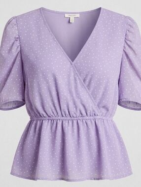 🪻Maurices Purple Polka Dot Women's Top